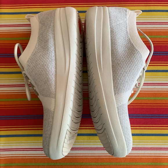 FitFlop White Metallic Mesh Sneakers Sz 8 - Picture 6 of 7